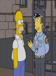 pic for Homer Kicks Cop Nuts